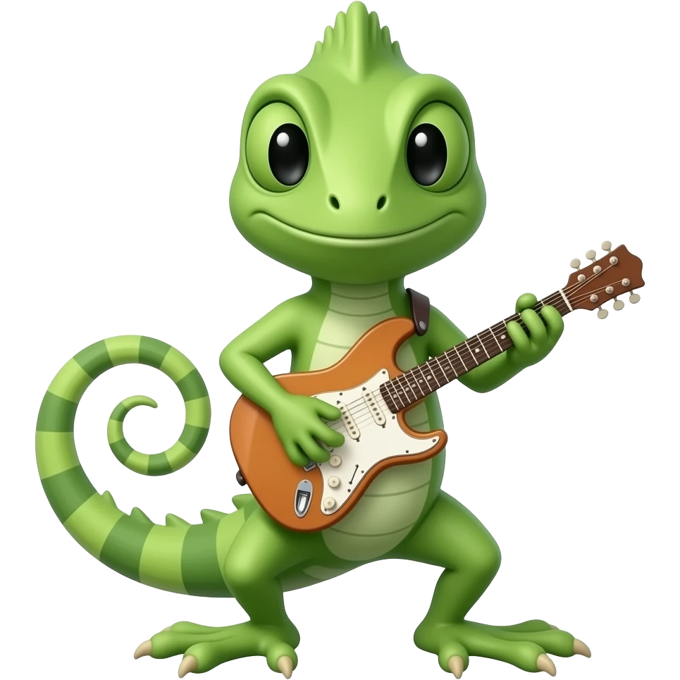 Lizard making music emoji