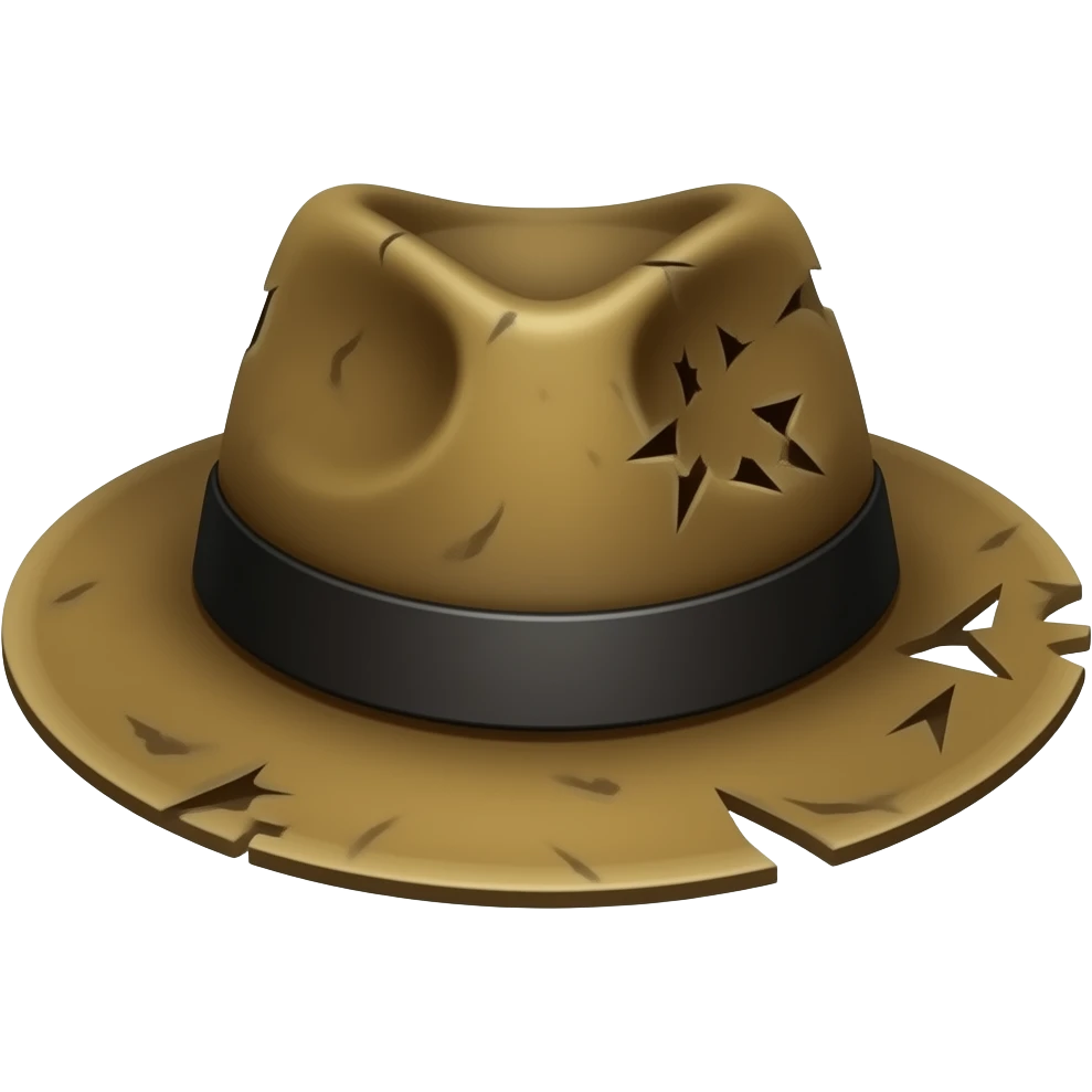 old dirty holey hat emoji