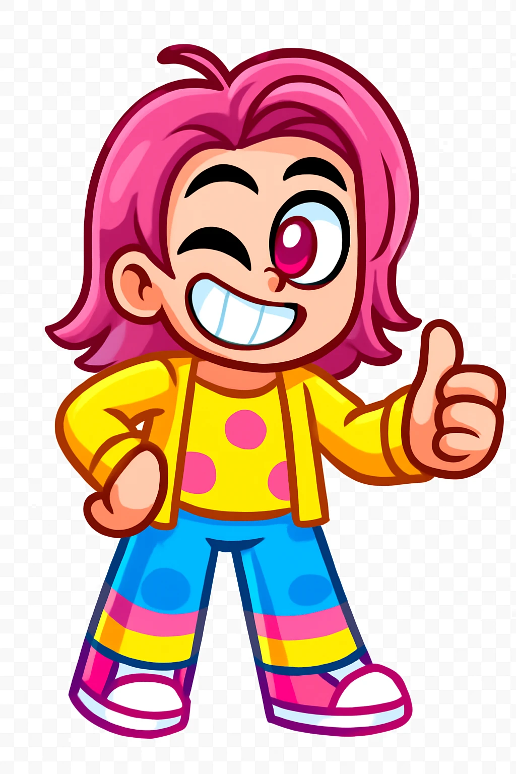 Extract every character from the picture. there is  5 character. So i need total 5 images of the character including the clothes and accessories they are wearing, and place on a transparent background. Keep the original style and appearance exactly the same. and separately give me the each character picture

 emoji