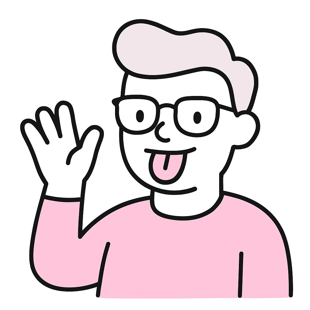 self-portrait in a pink color scheme, playful and expressive emoji