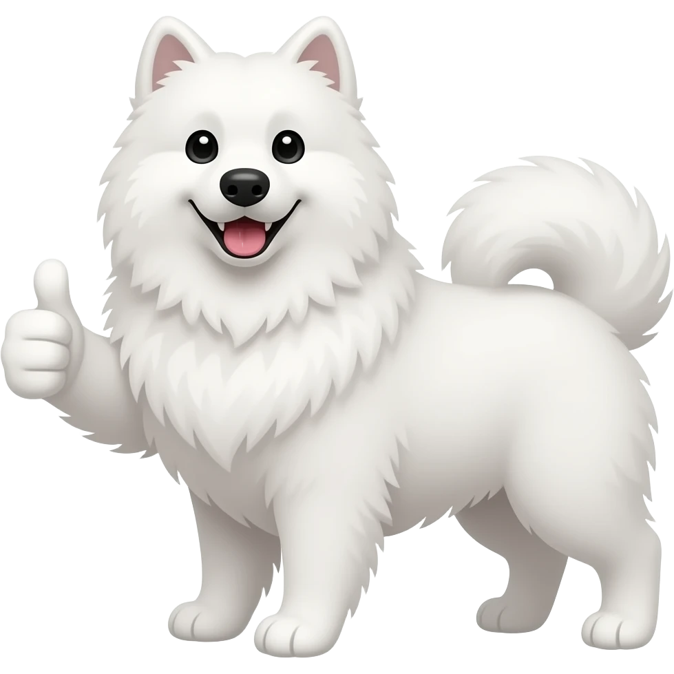 Make a samoyed make a thumbs up in animated emoji style emoji