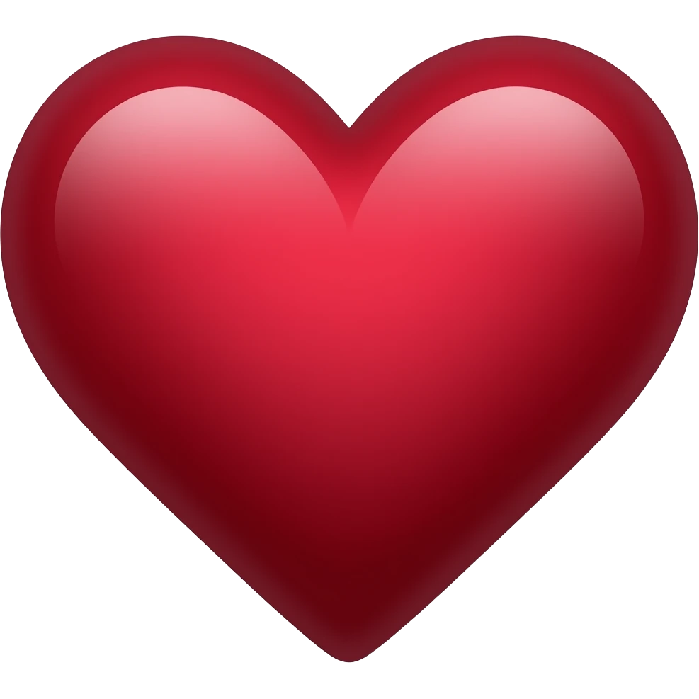 dark red heart gaming icon with a 15 degree tilt to right emoji