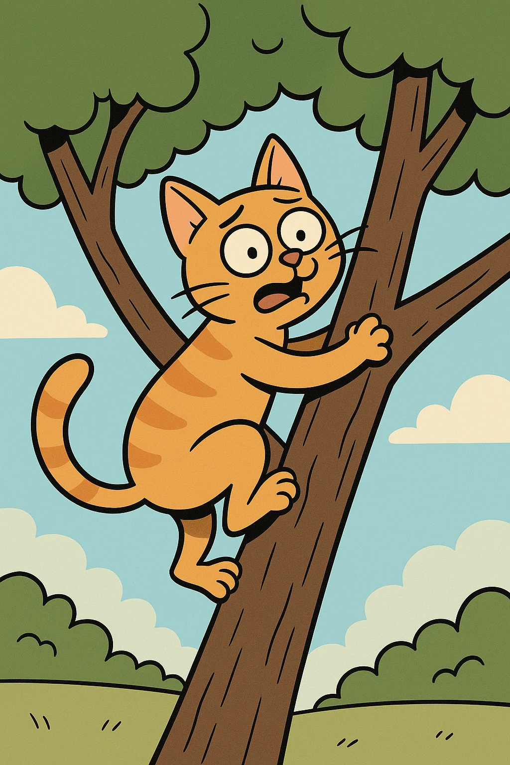 cat climbing a tree emoji