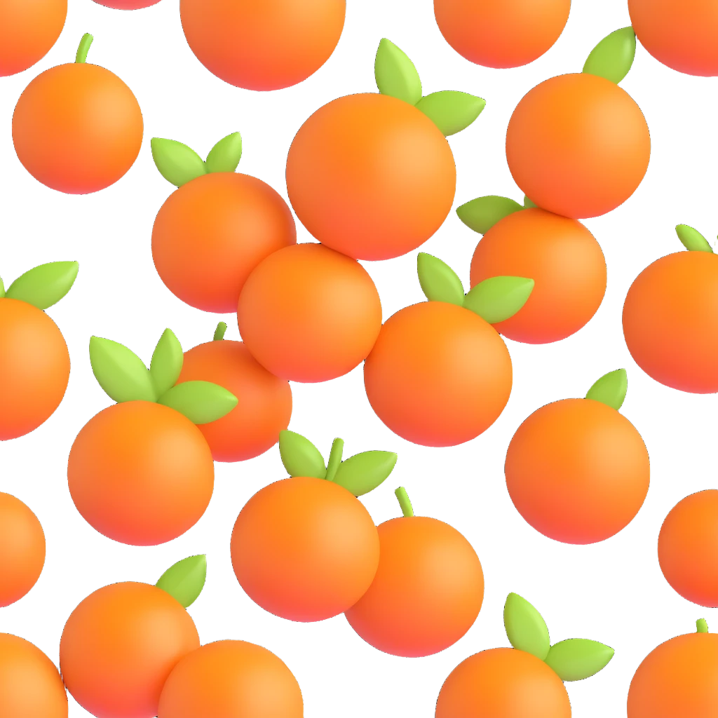 simple orange fruit, 3D, elegant, high-gloss finish, no text emoji
