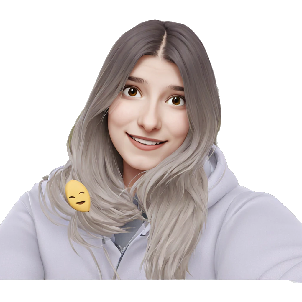 smiling girl enjoying nature emoji