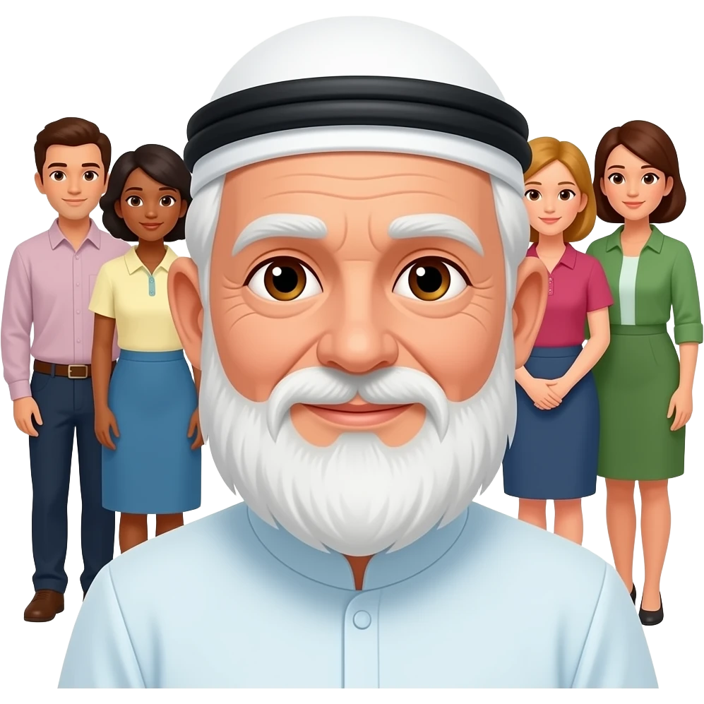 нарисуй как все уважают пожилого мужчину мусульманина emoji