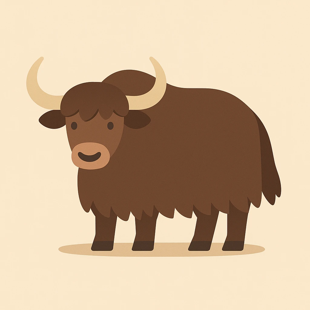 Flat design style yak emoji