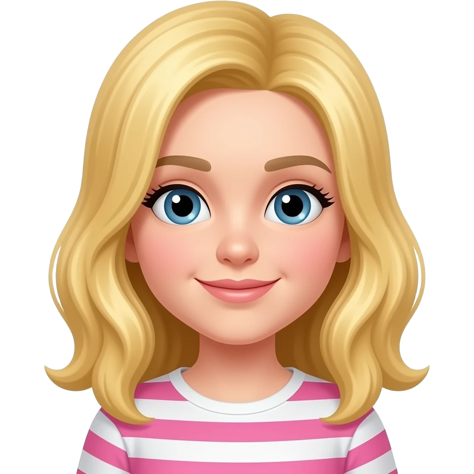 girl with blonde hair and pink stripes. emoji