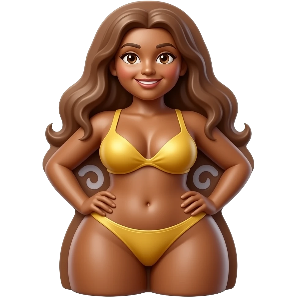 Generate a female version of Ferrero rocher with flirty expressions emoji