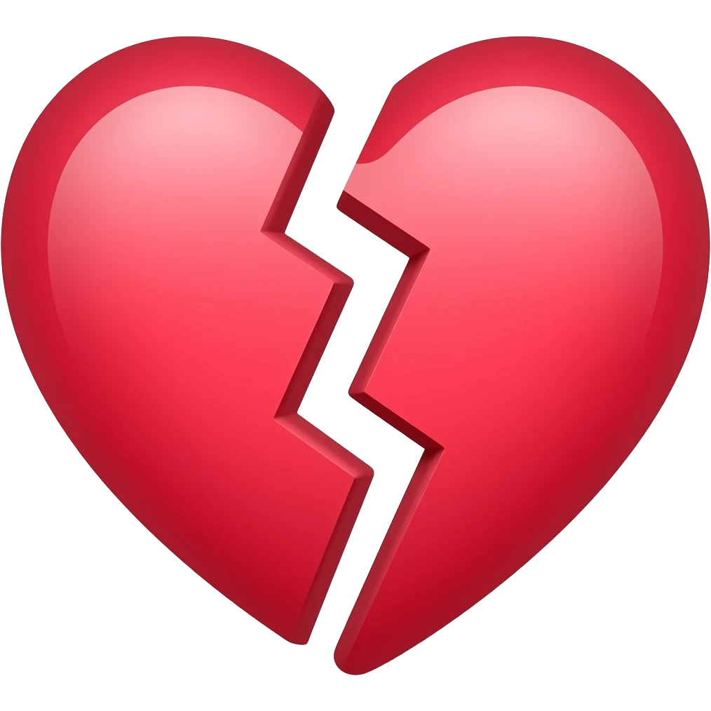 разбитое пополам плоское сердце emoji