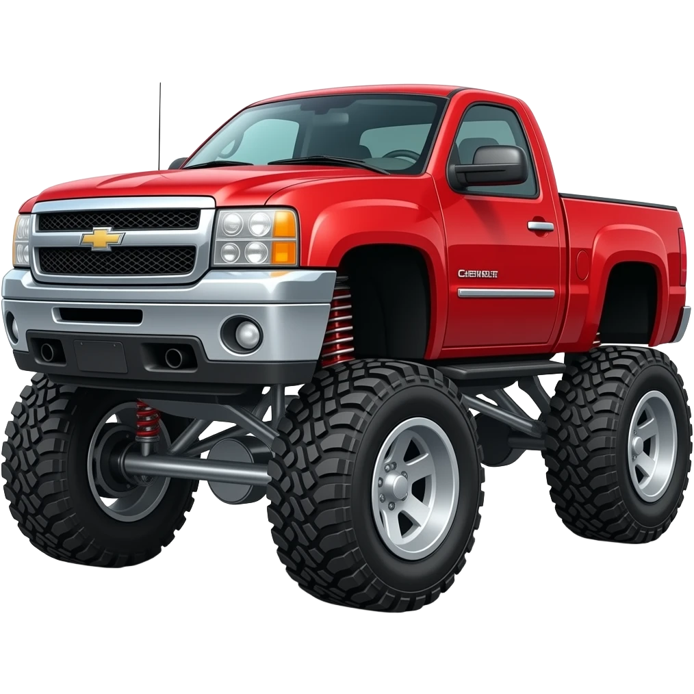 Make a red 08 Silverado jacked up emoji