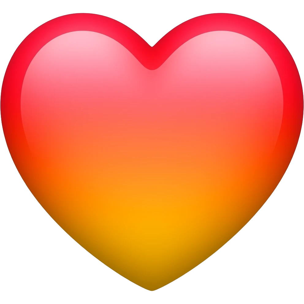 Red and orange ombré heart emoji