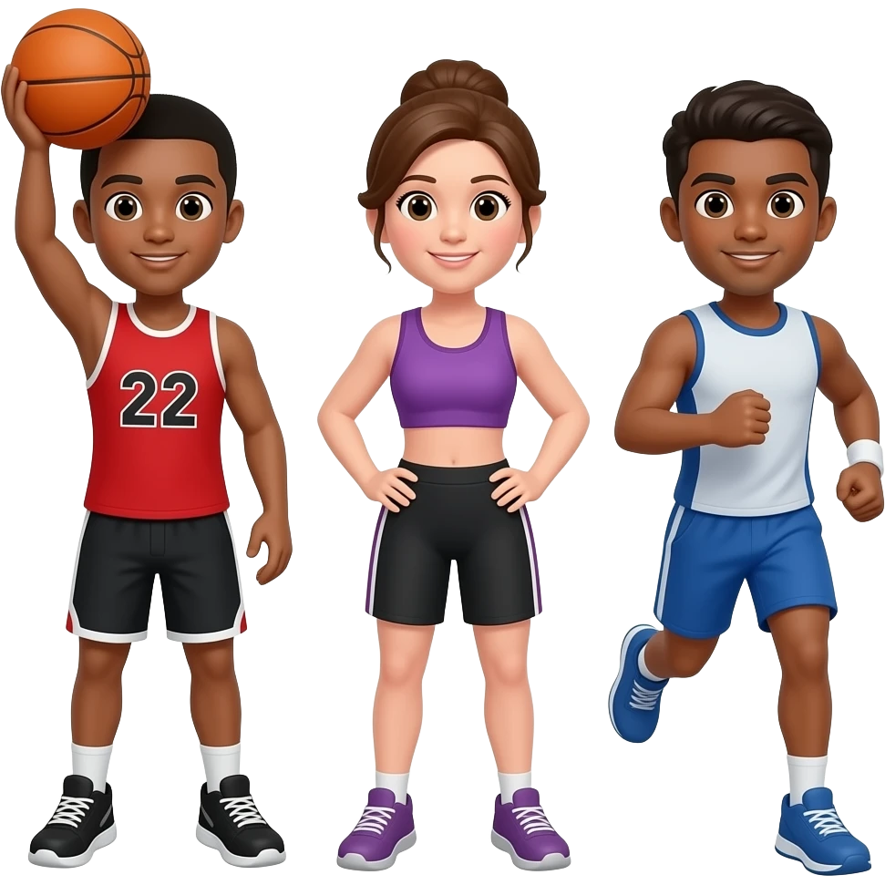 Working out, basketball, crossfit and running emoji