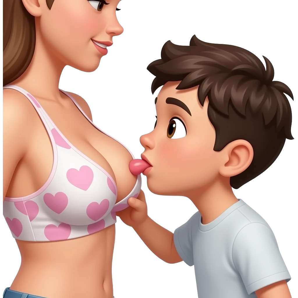 a boy sucking a girl's boobs and nipples emoji