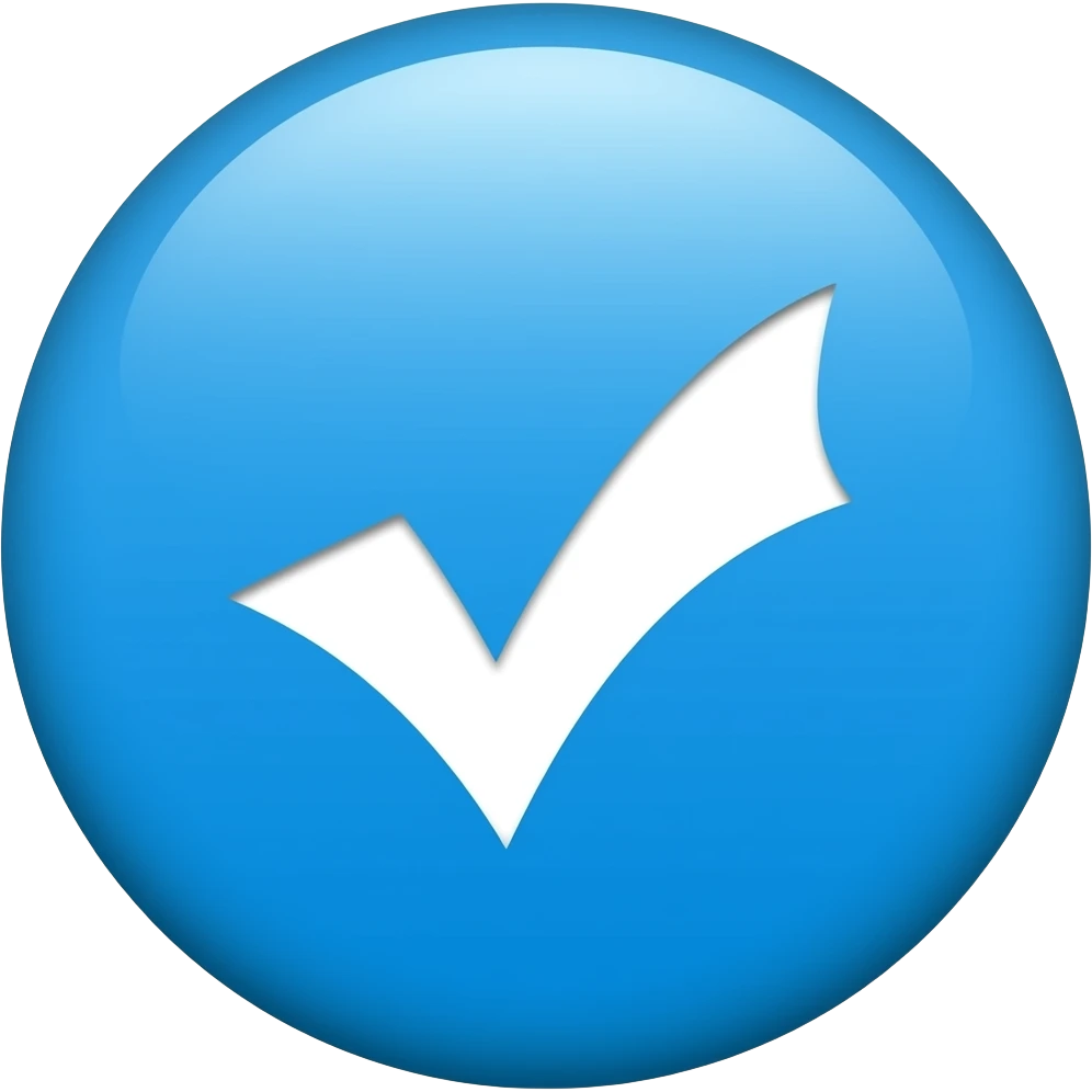 blue circle with white checkmark like Instagram verified badge emoji
