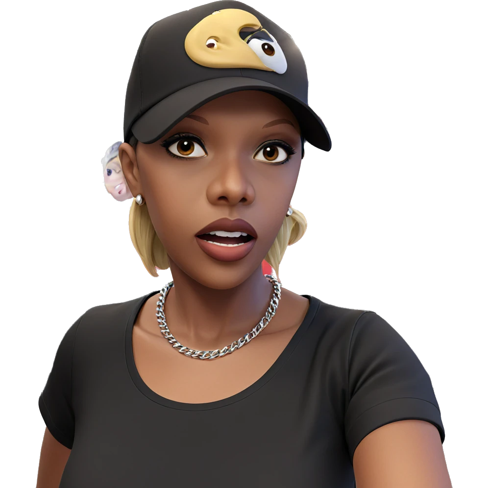 girl in baseball cap emoji