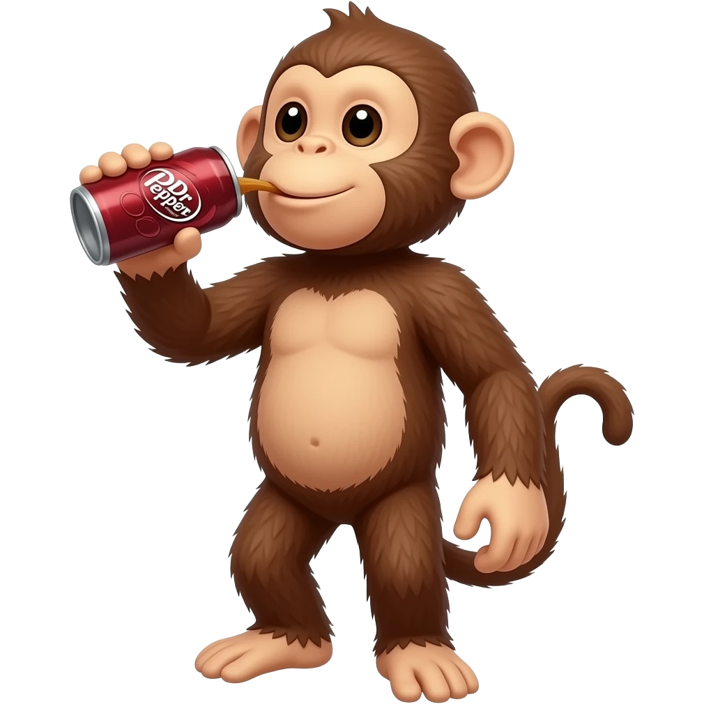 monkey drinking dr. pepper emoji