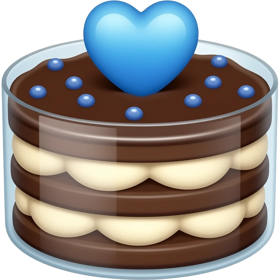 chocolate tiramisu with 🩵 emoji