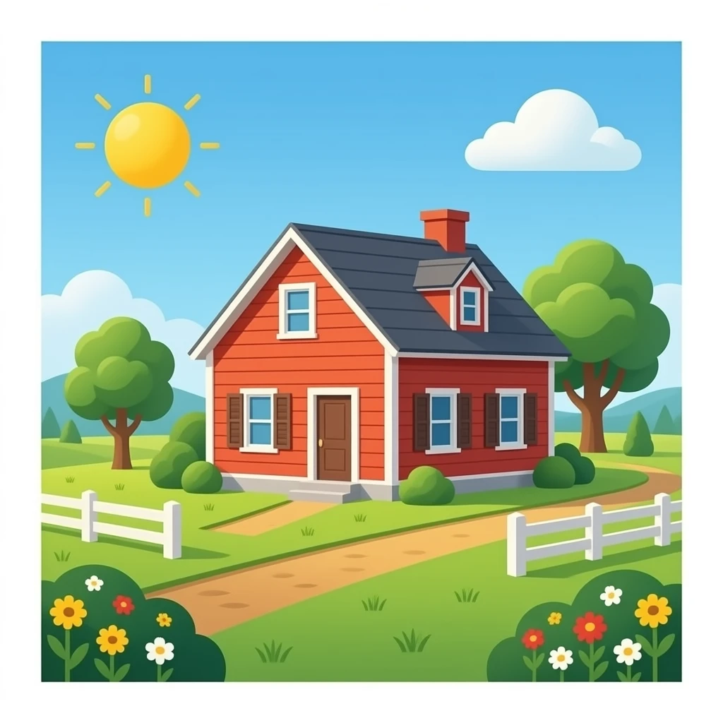 house on a farm emoji