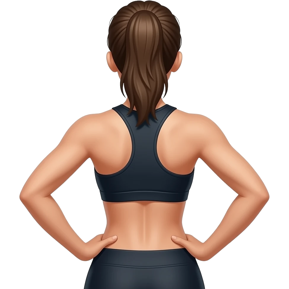 the girl's athletic back and hands emoji