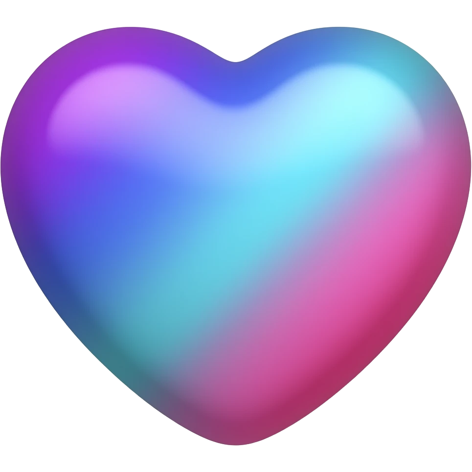 Make a heart have these colours 💜+💙+🩵+🩷 emoji