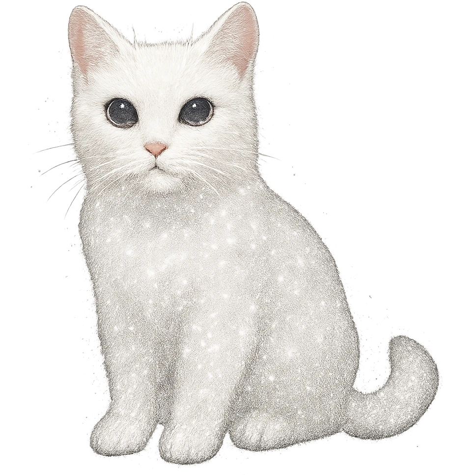 sparkly white cat emoji