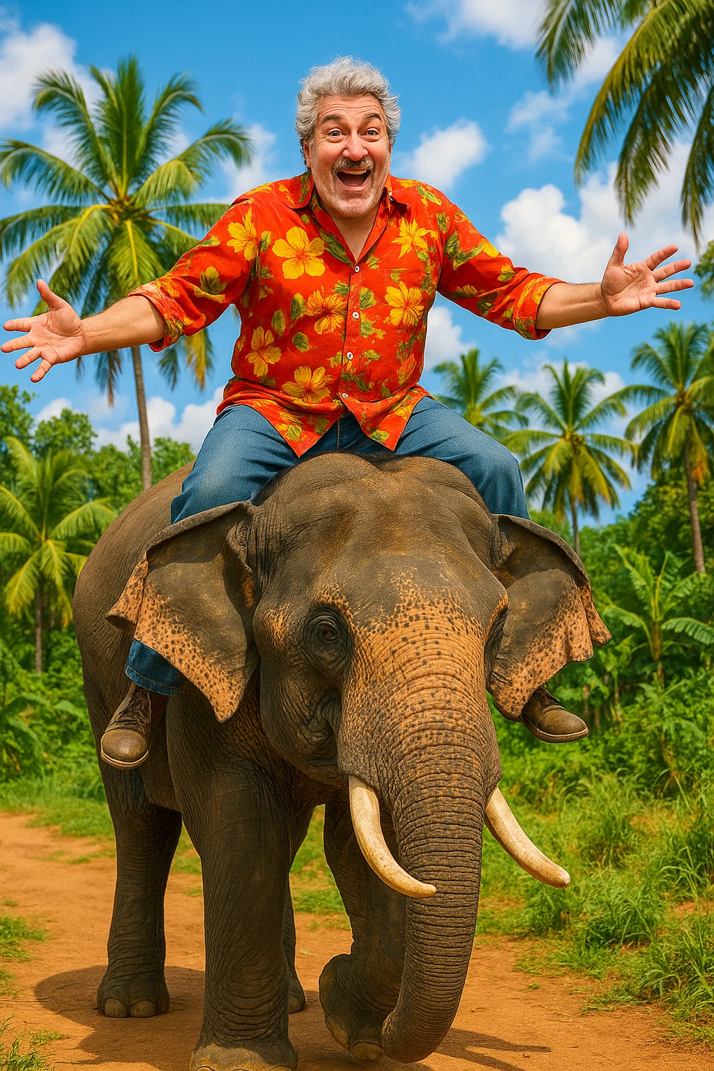 Alain chabat sur un éléphant  emoji