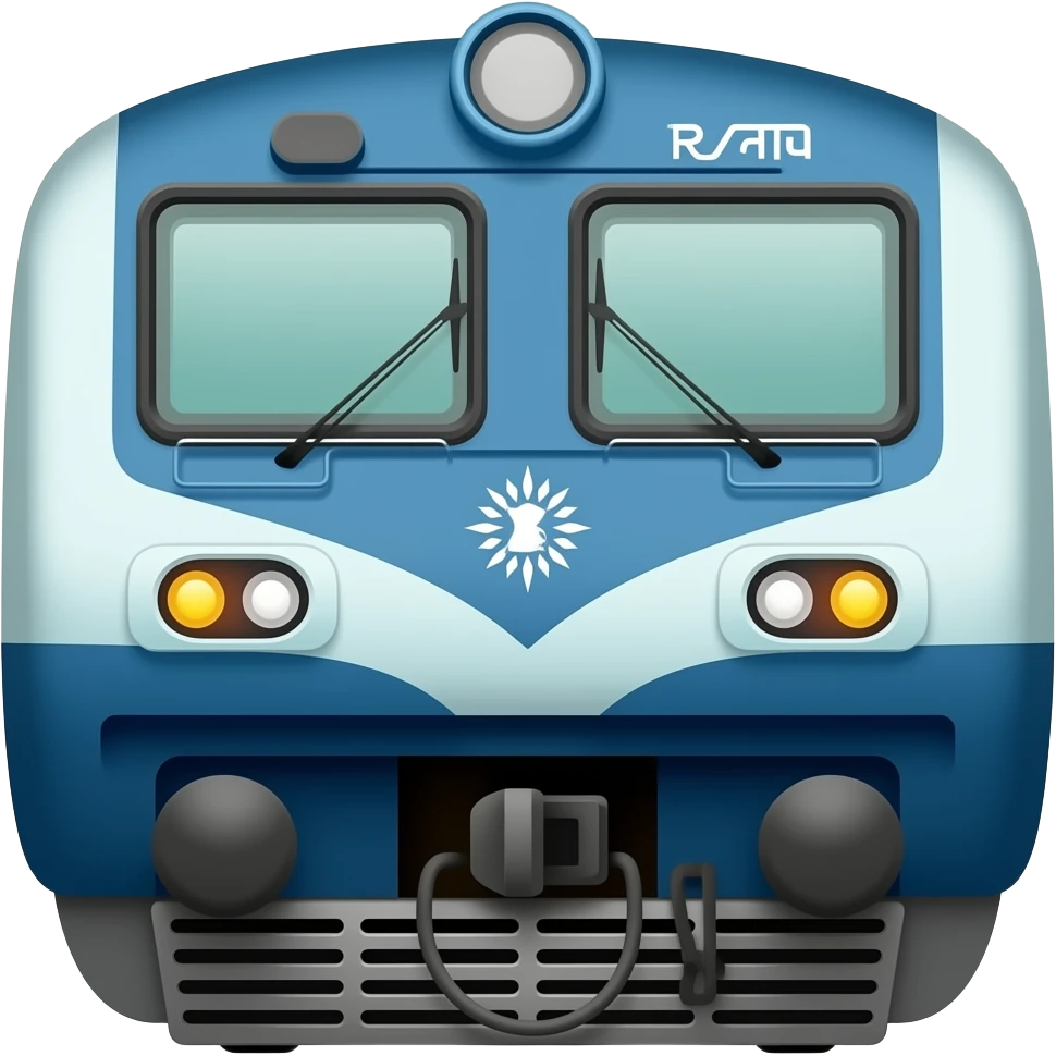 hyderabad mmts emu suburban local train blue and white face indian railways emoji