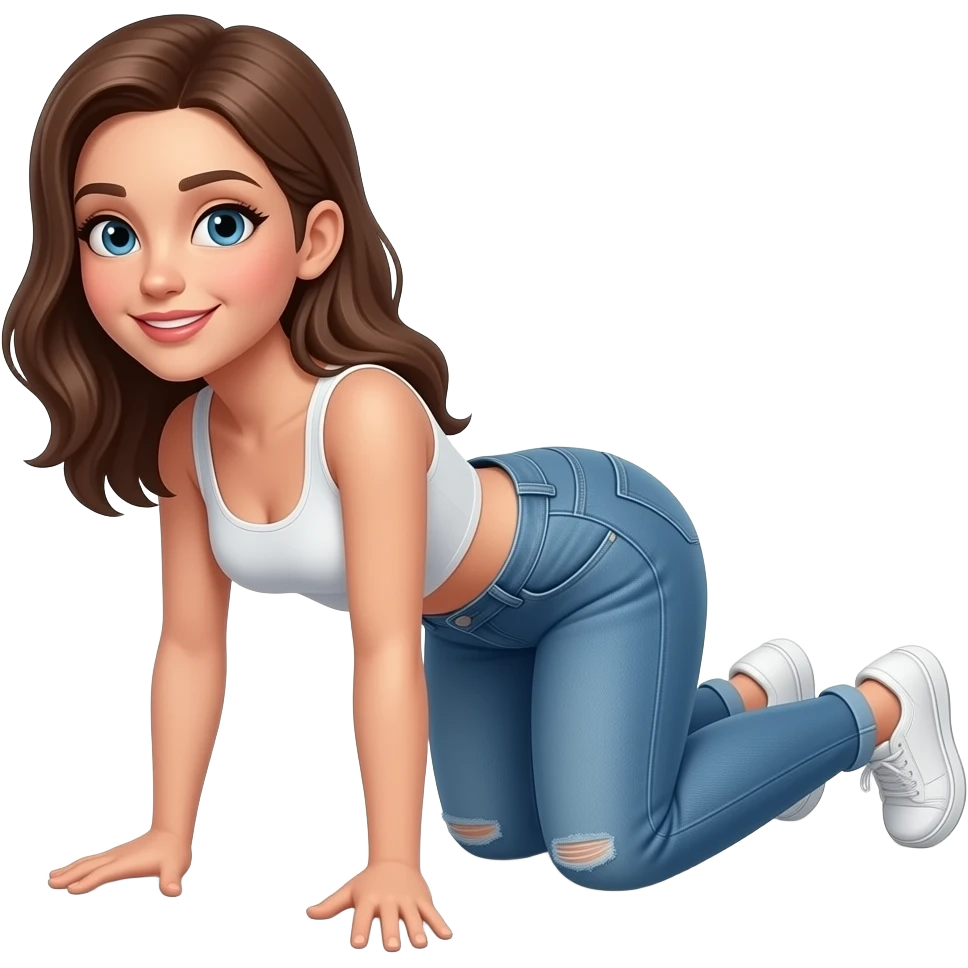A woman all fours emoji