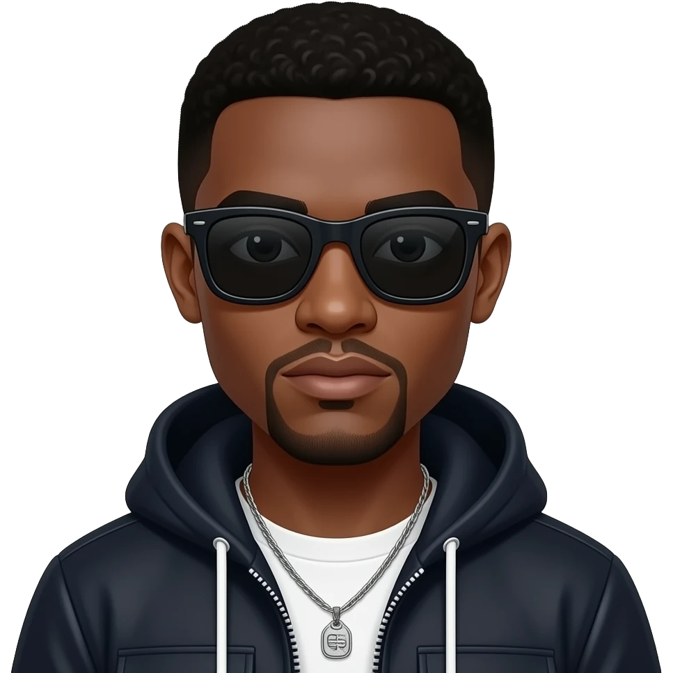 Lentes negro piel morena ropa drip emoji