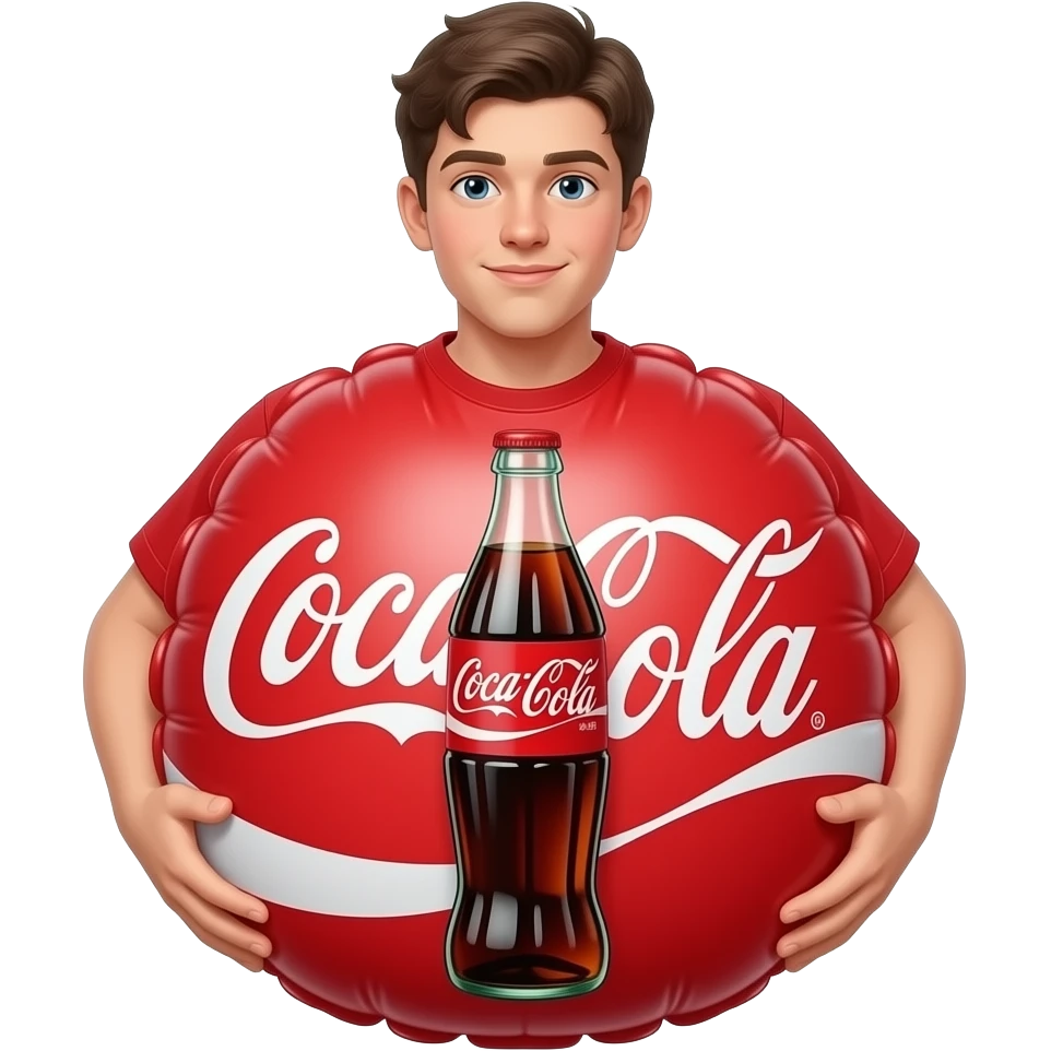 Zrób chłopak 14 latek z cola brzuchem🫄🏼 brzuch ma kształt jak balon + twarty brzuch + super ekstremalnie ogromny brzuch i trzyma coca-cole emoji