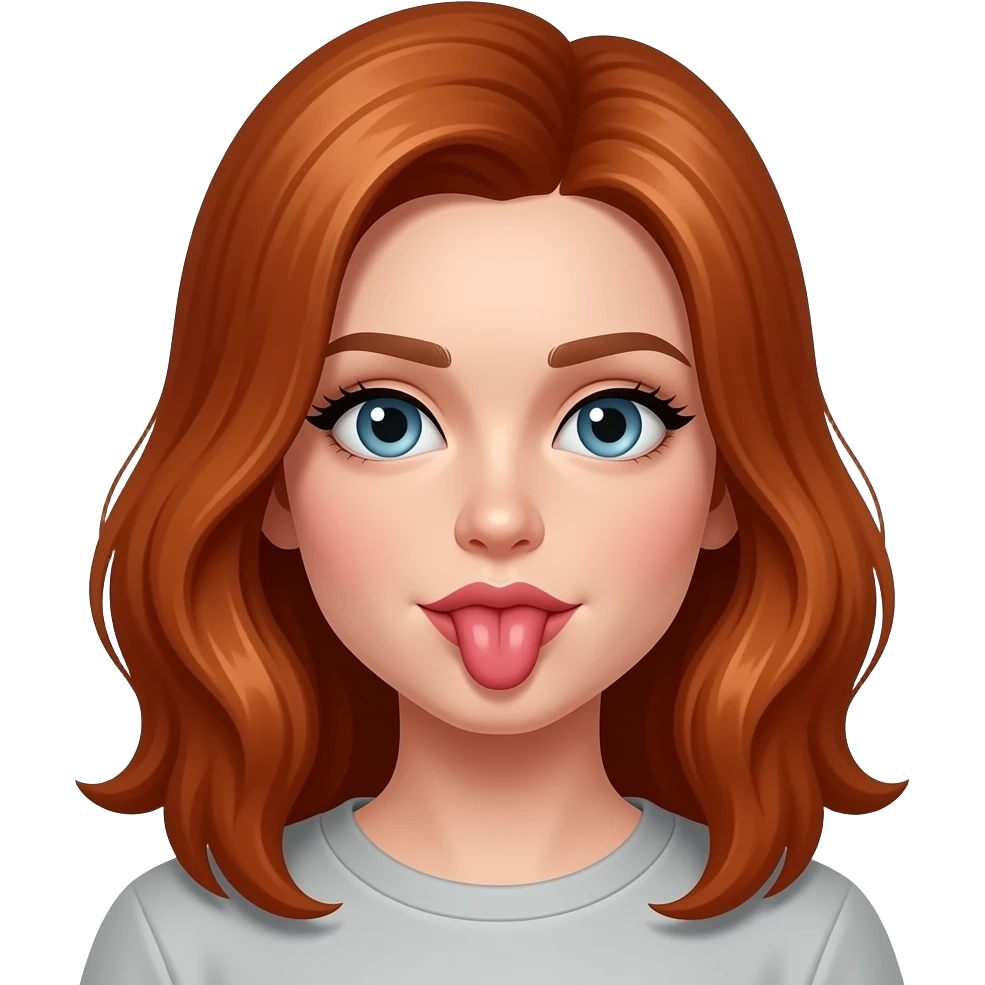 Redhead giving a blowjob emoji