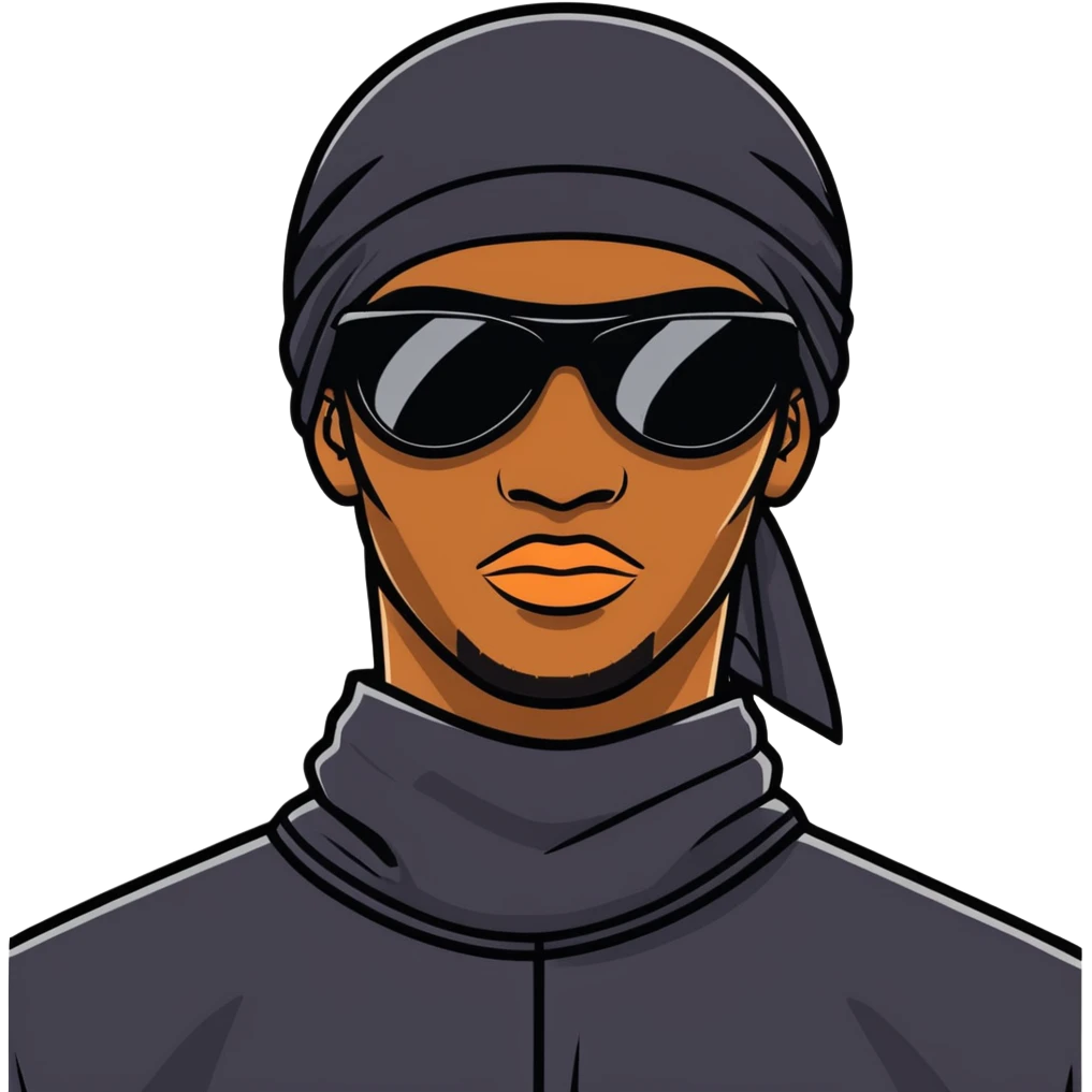 black person with black durag and shades emoji