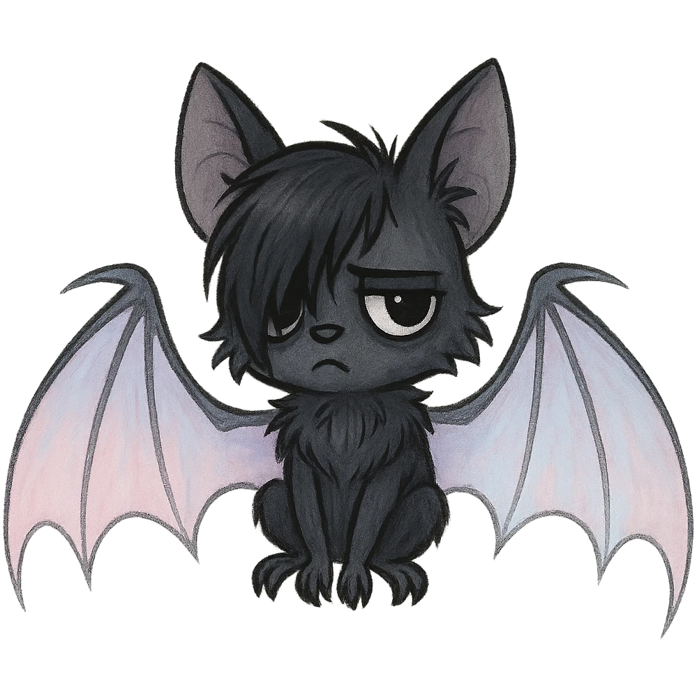 emo bat with pastel wings emoji