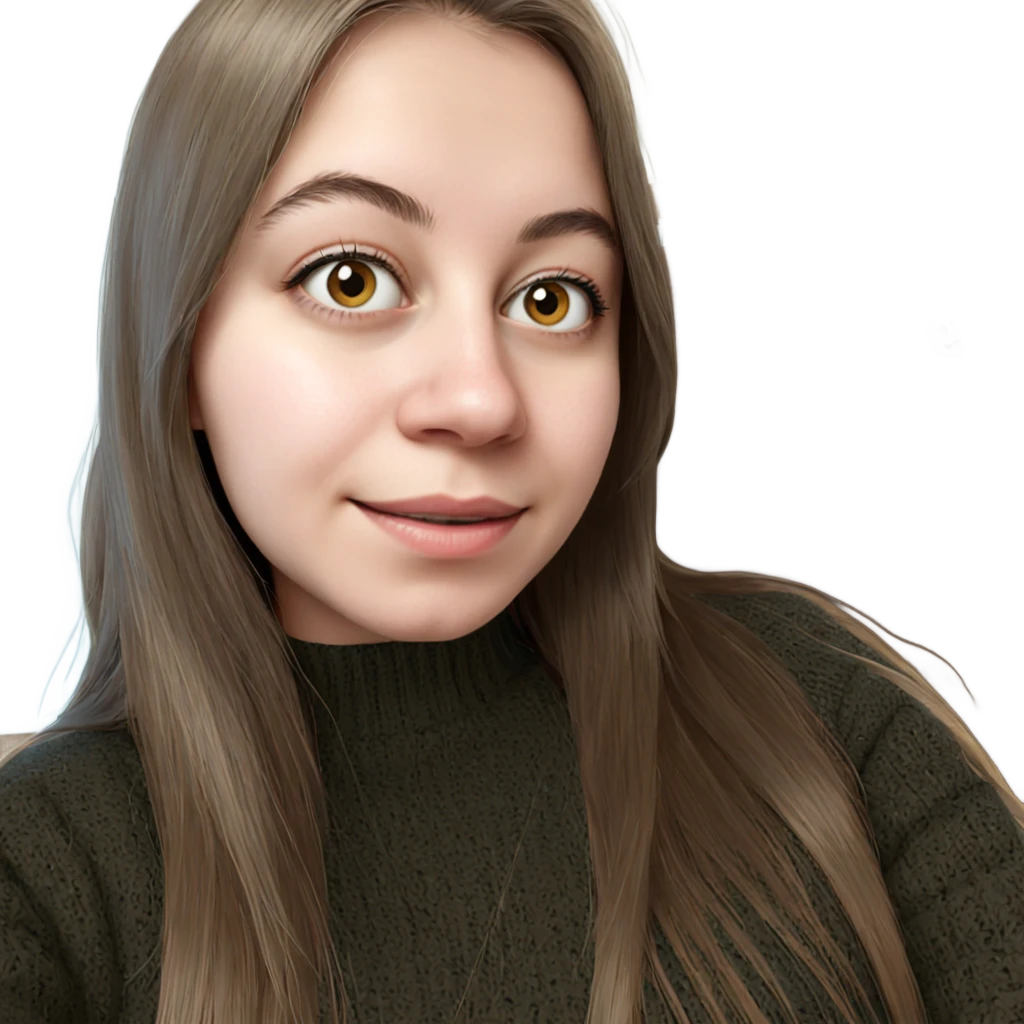 smiling girl in sweater emoji