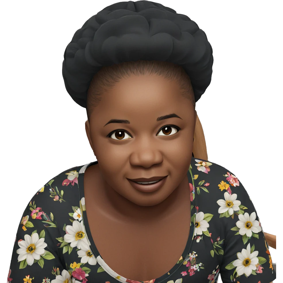 smiling boy in floral chair emoji