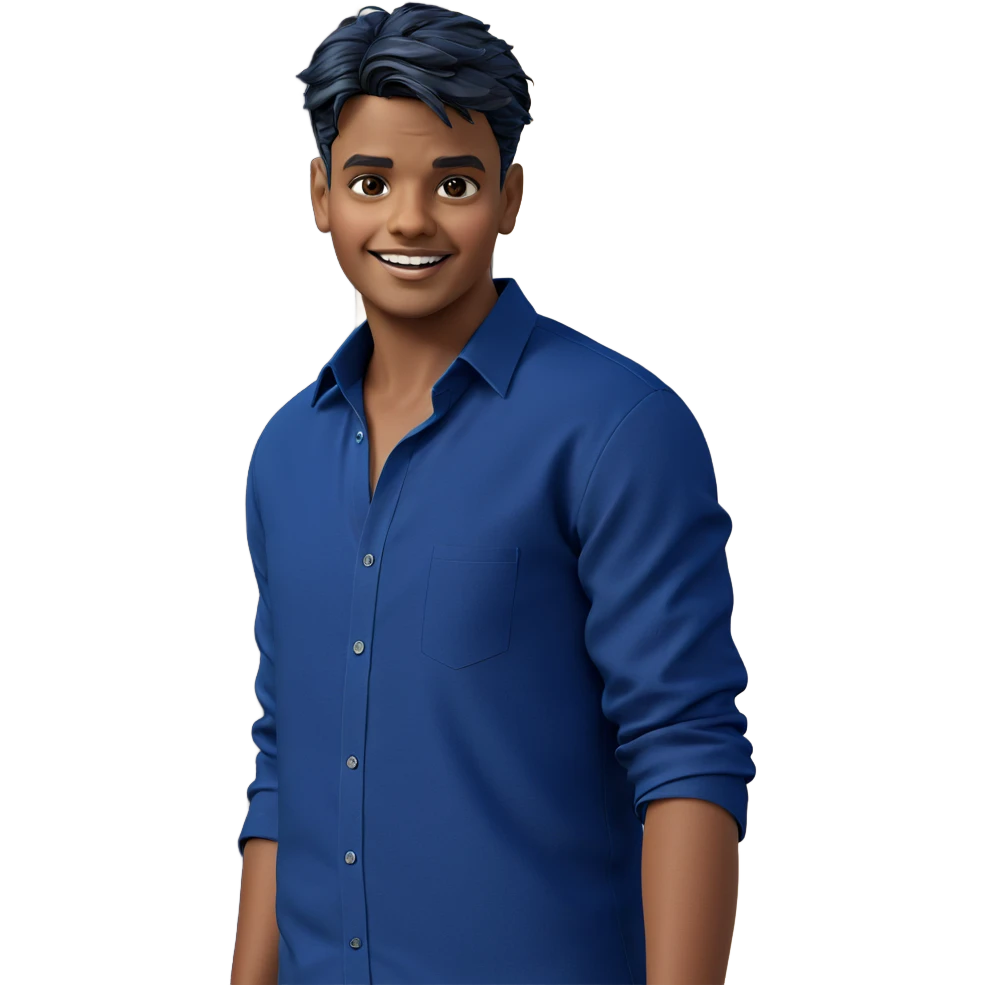 smiling boy in blue shirt emoji