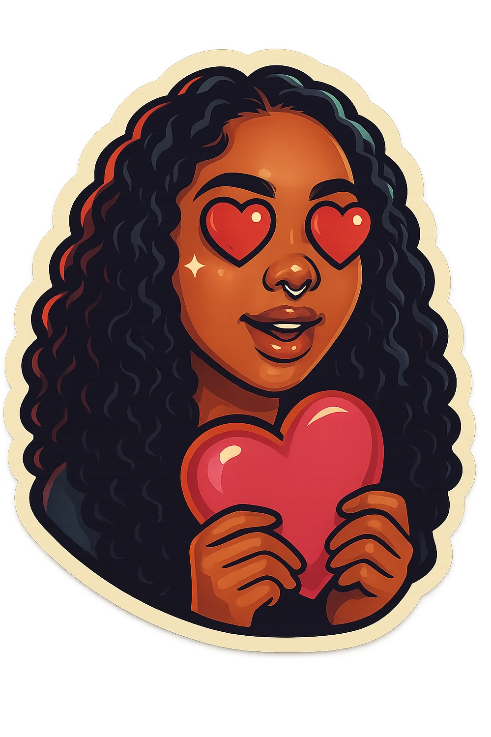 in love heart eyes 
holding a pink heart  emoji