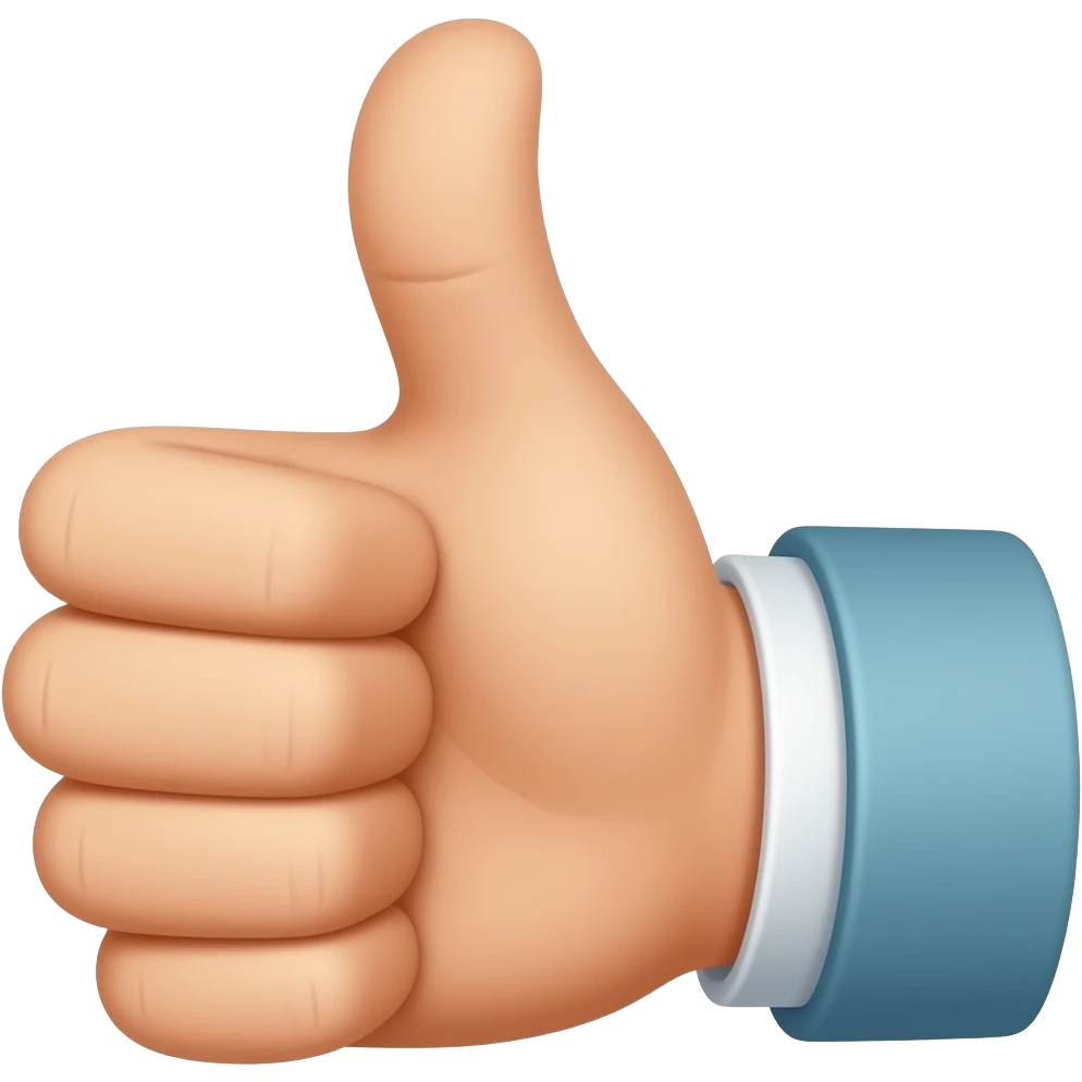 A thumbs up with half  a thumb emoji