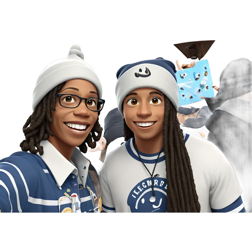 smiling boys wearing hats emoji