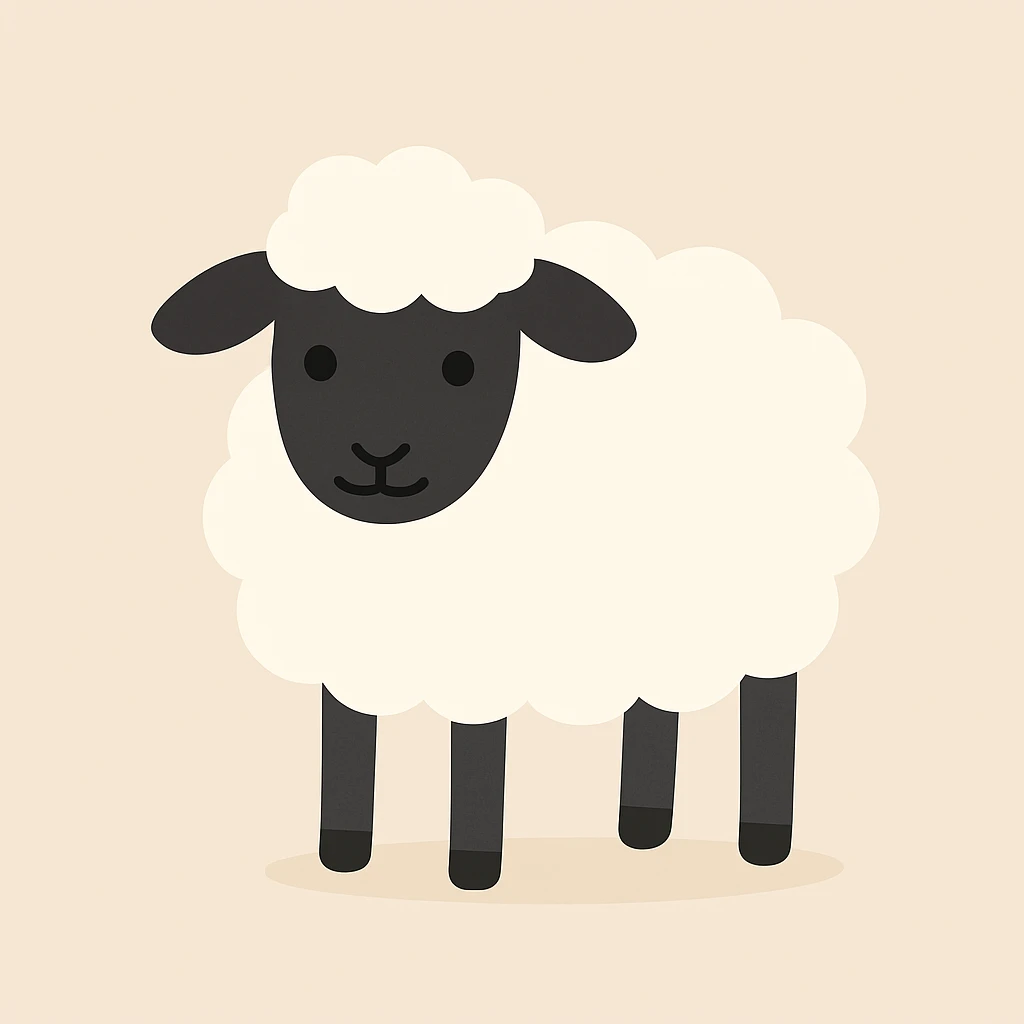 Flat design style sheep emoji