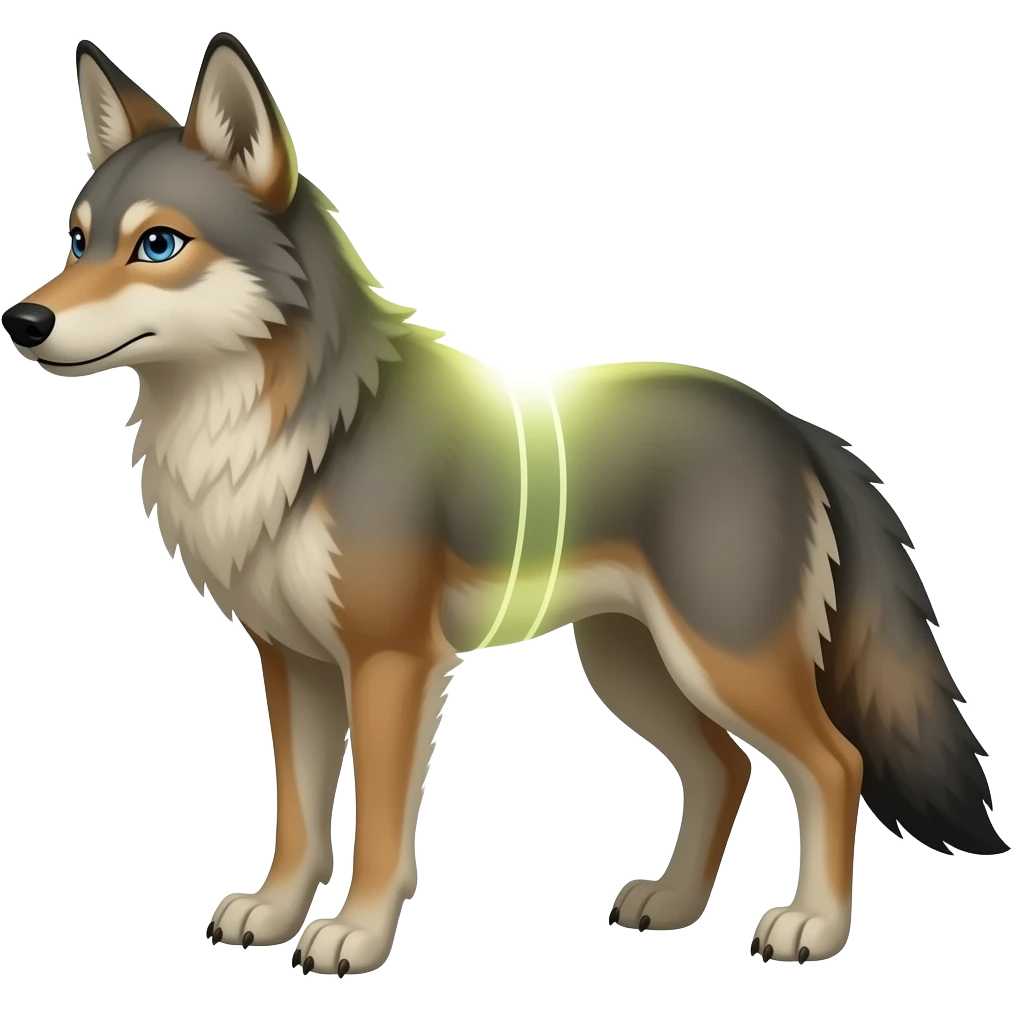 Coyote Trickster with a glow light coming from the back emoji