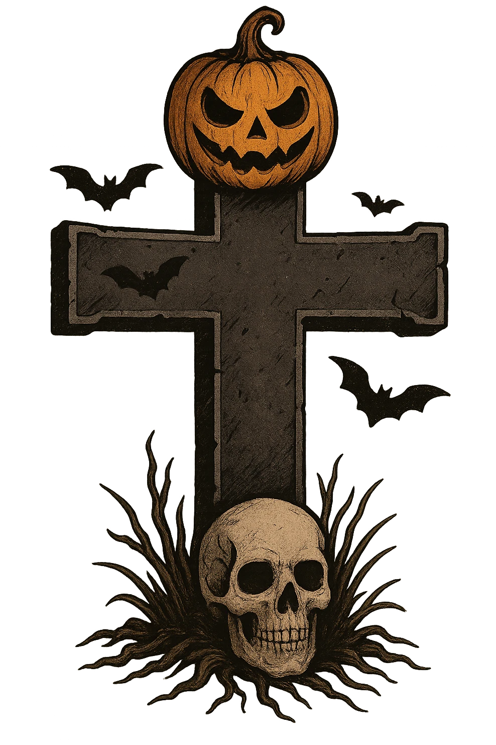 Halloween cross, no background emoji