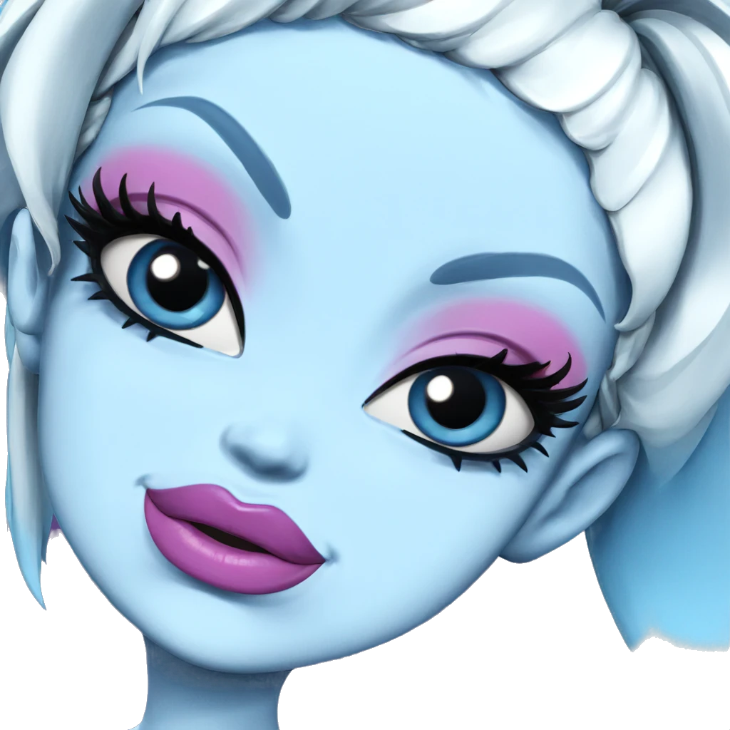 blue skinned girl portrait emoji