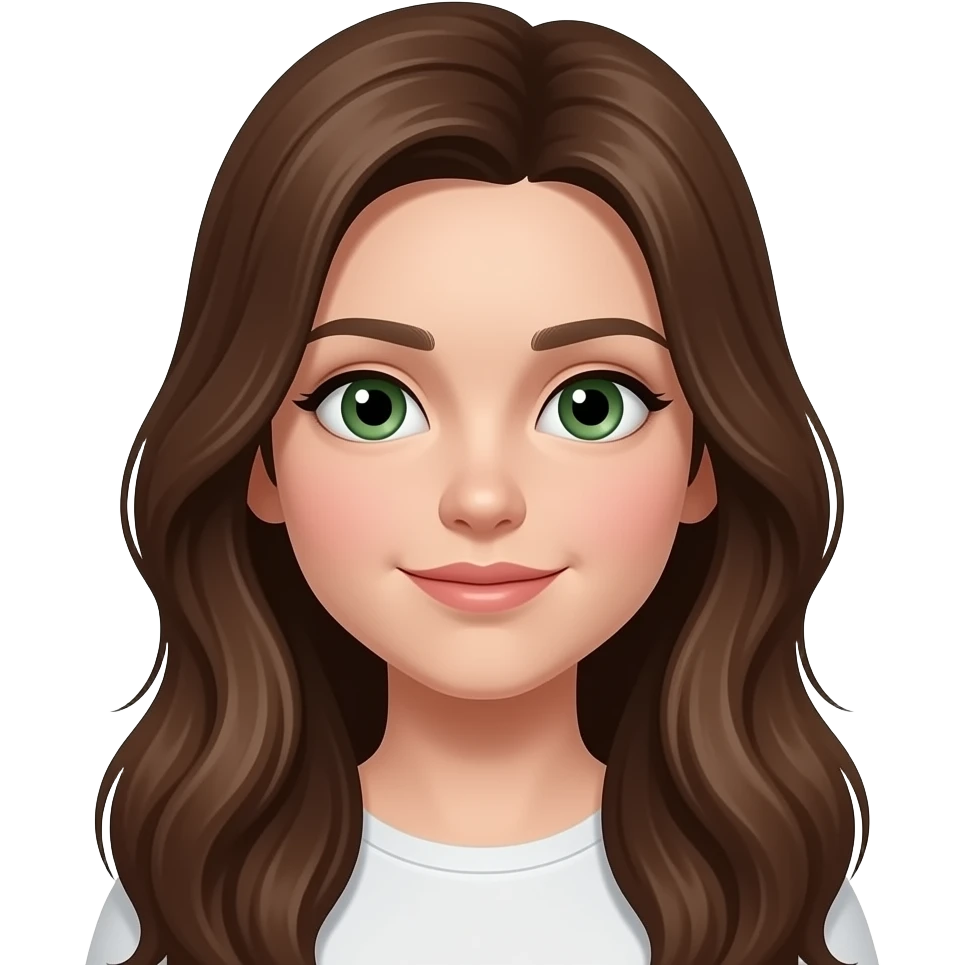 Yeşil gözlü kumral uzun saçlı kız emoji