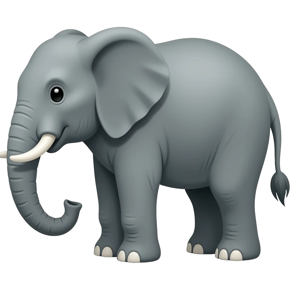 elephant with pig tail emoji