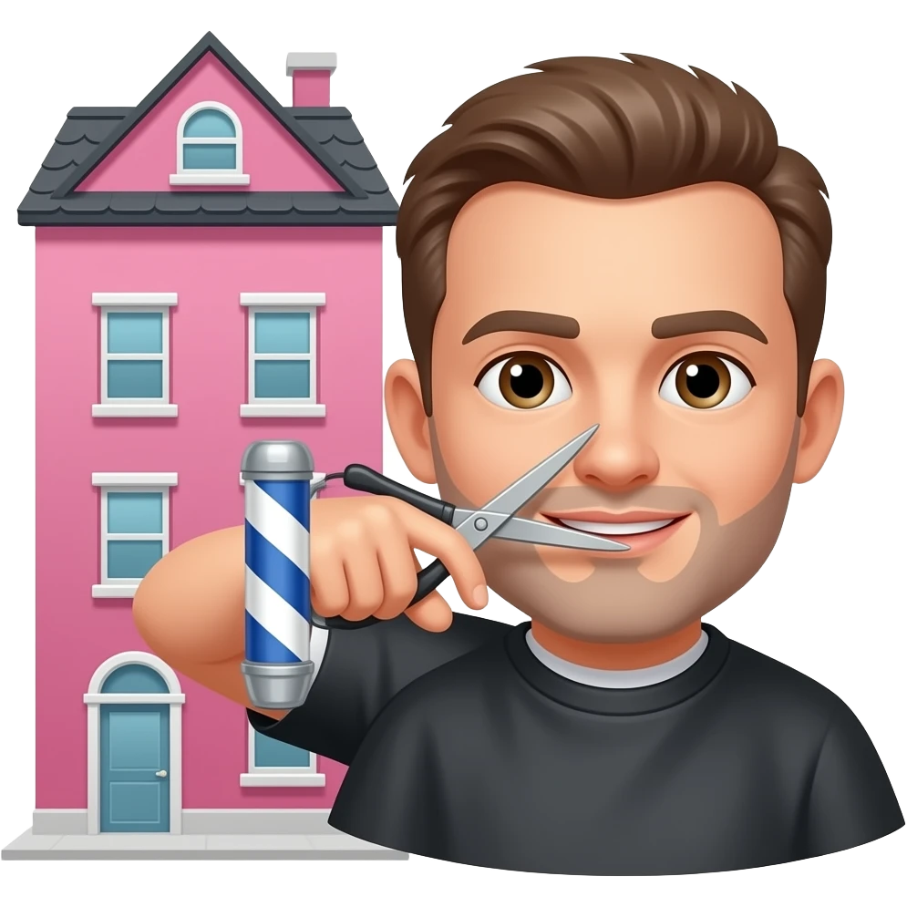 Pink building Bob cut hair Building emoji