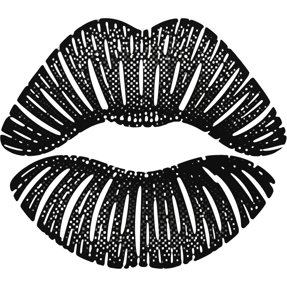 Kiss print black emoji