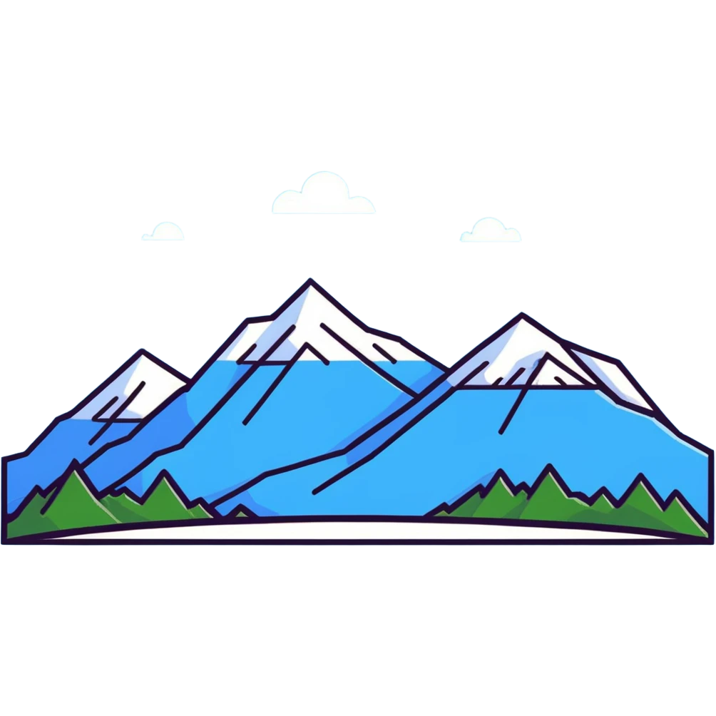 Mountain range with snow peaks emoji