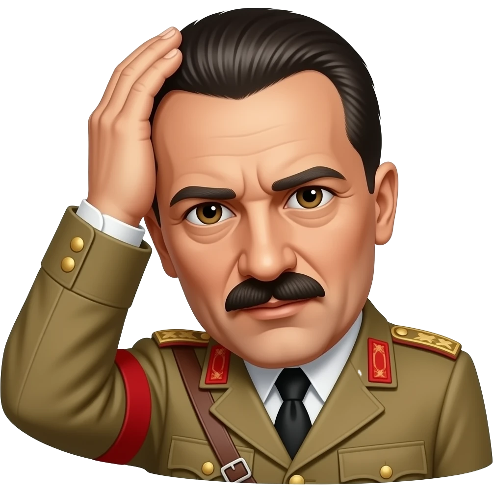 Make bald Mussolini and his hand on his bald emoji